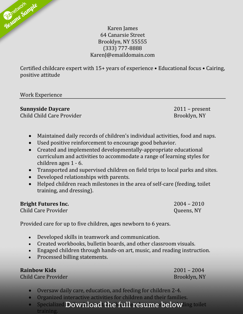 caregiver-resume-experienced