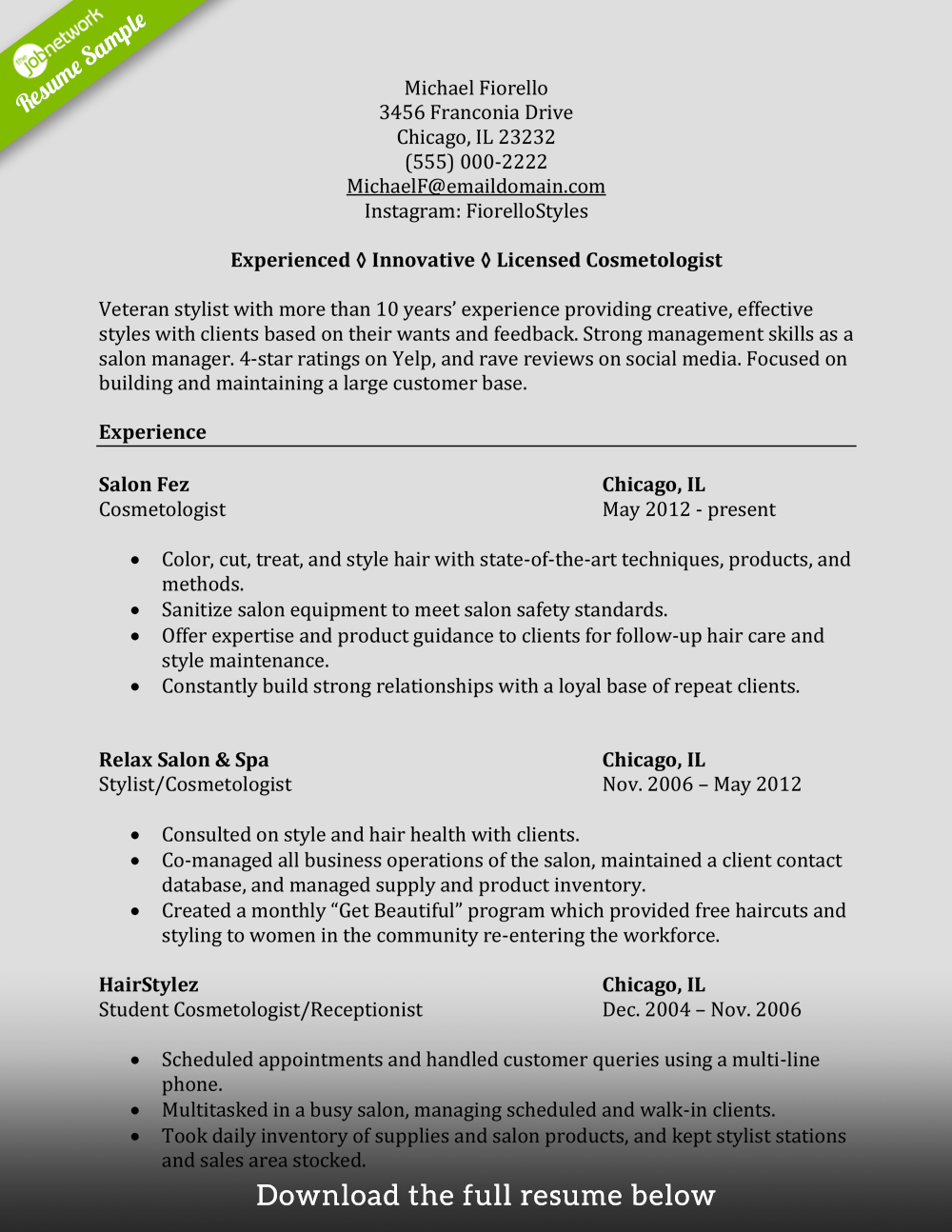 cosmetology-resume-experienced-hair-stylist