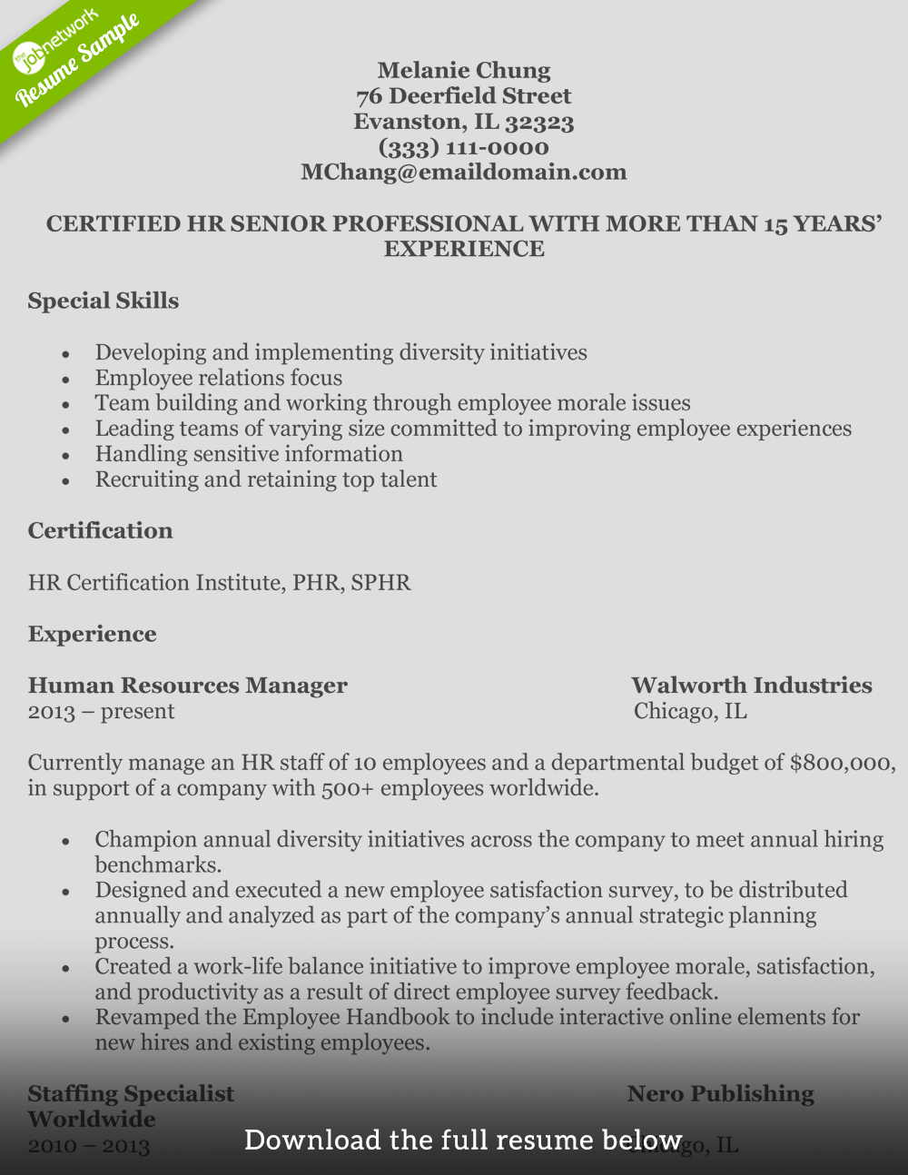 human-resources-resume-melanie