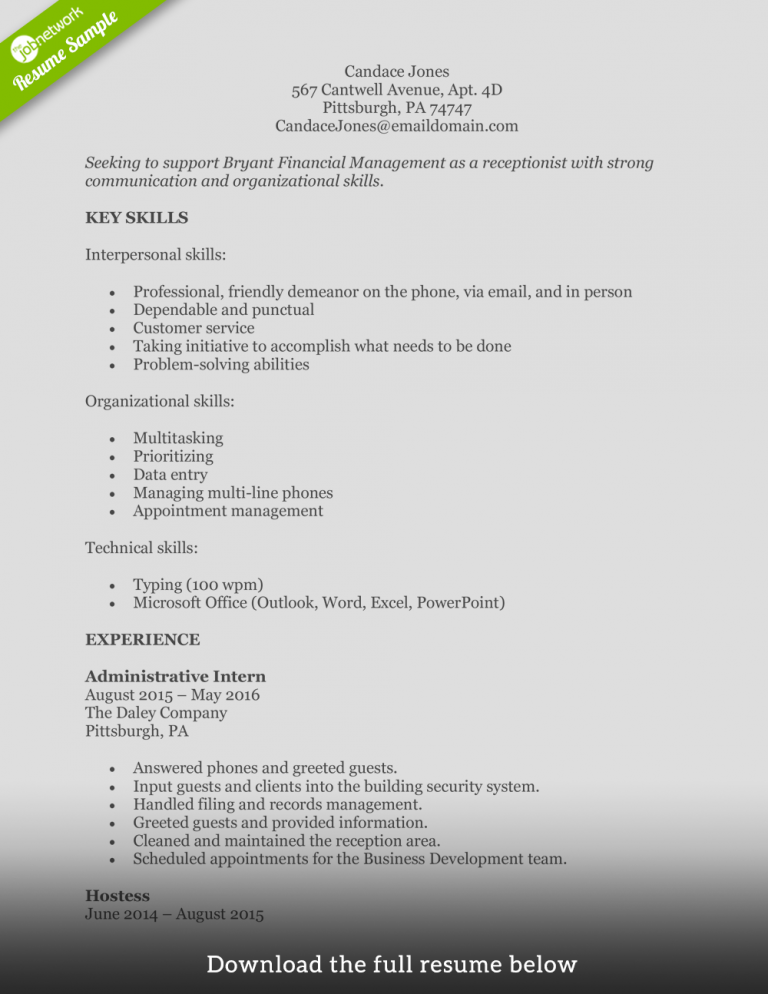 receptionist-resume-corporate-768x994